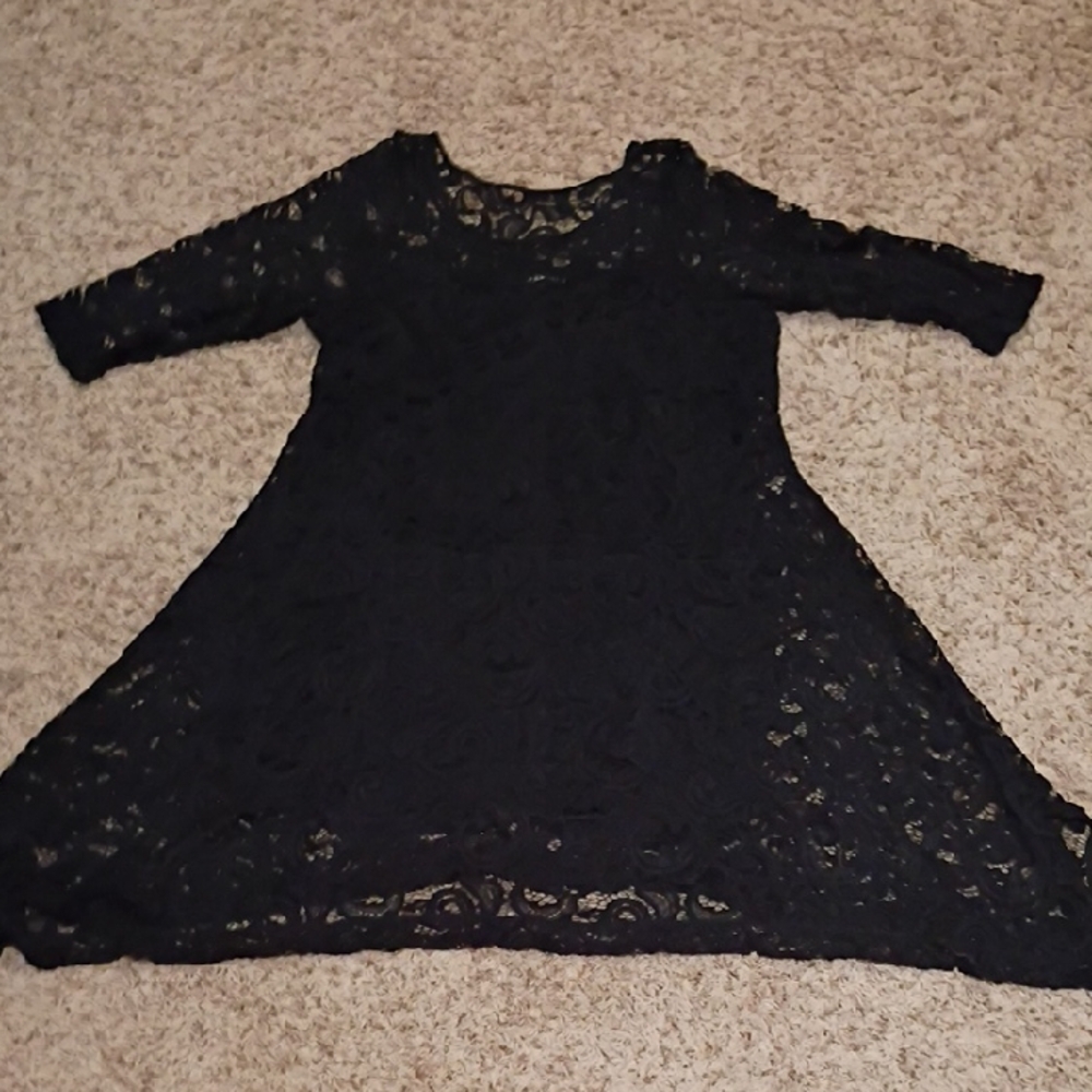 Lane Bryant Black Lace Mini Dress